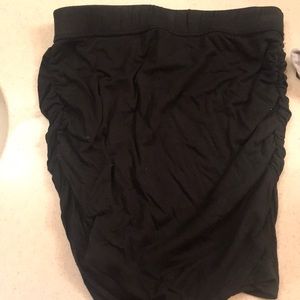 Black bunched miniskirt